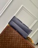 Louis Vuitton OnTheGo MM Bag Navy Blue/Cream with Gold Hardware