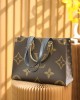 Louis Vuitton OnTheGo MM Bag Monogram and Monogram Reverse with Gold Hardware