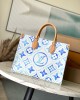 Louis Vuitton OnTheGo MM Bag Lagoon Blue with Gold Hardware