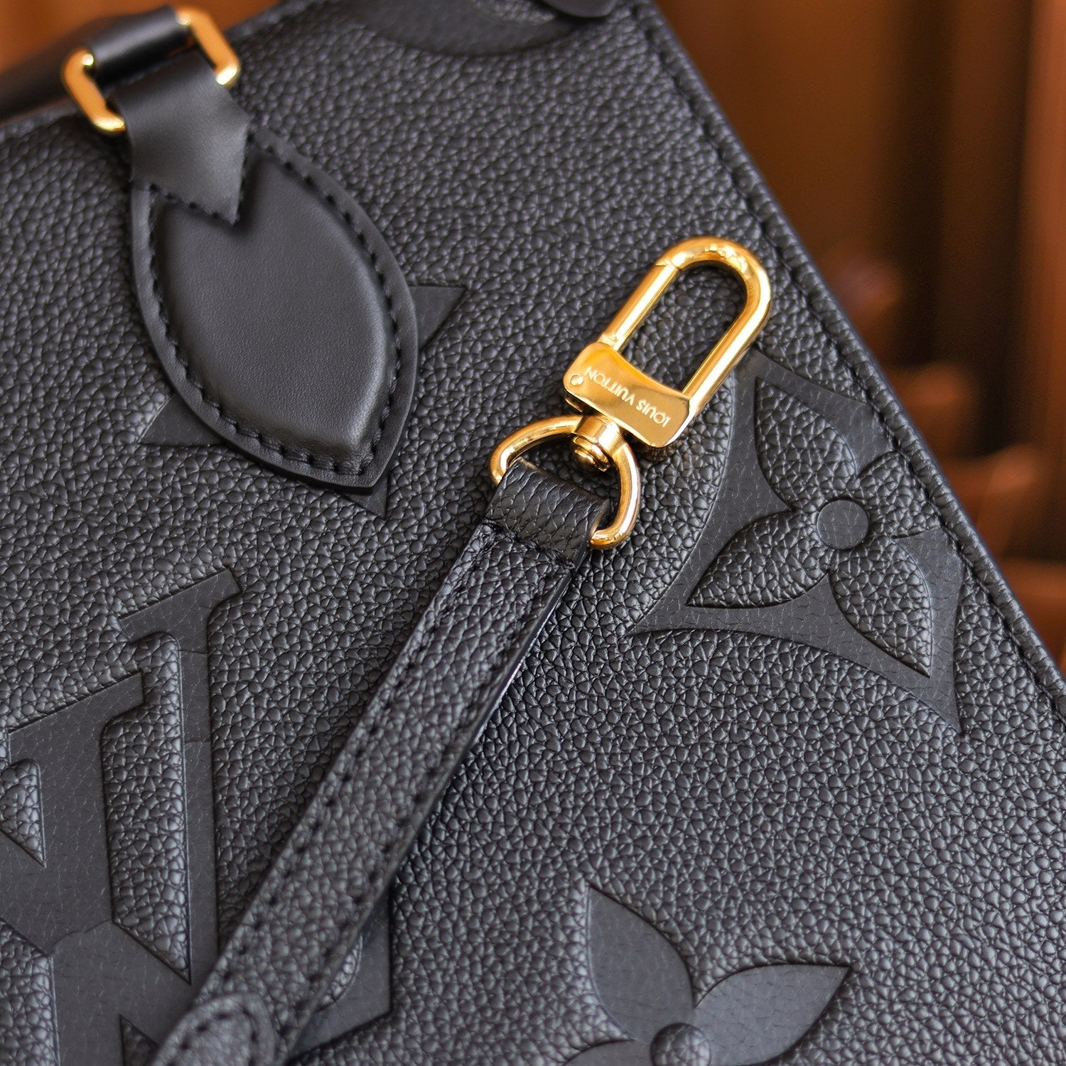 Louis Vuitton OnTheGo PM Bag Black with Gold Hardware