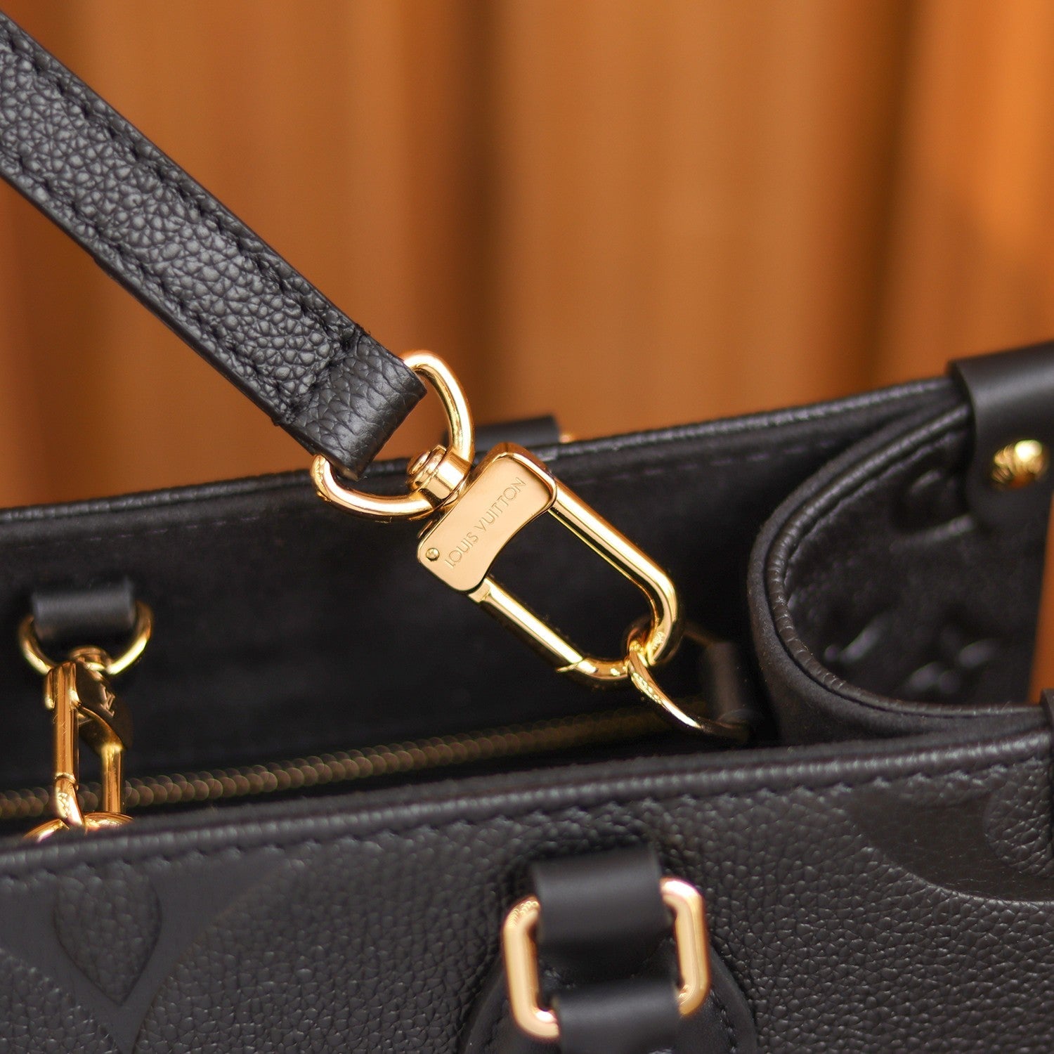 Louis Vuitton OnTheGo PM Bag Black with Gold Hardware