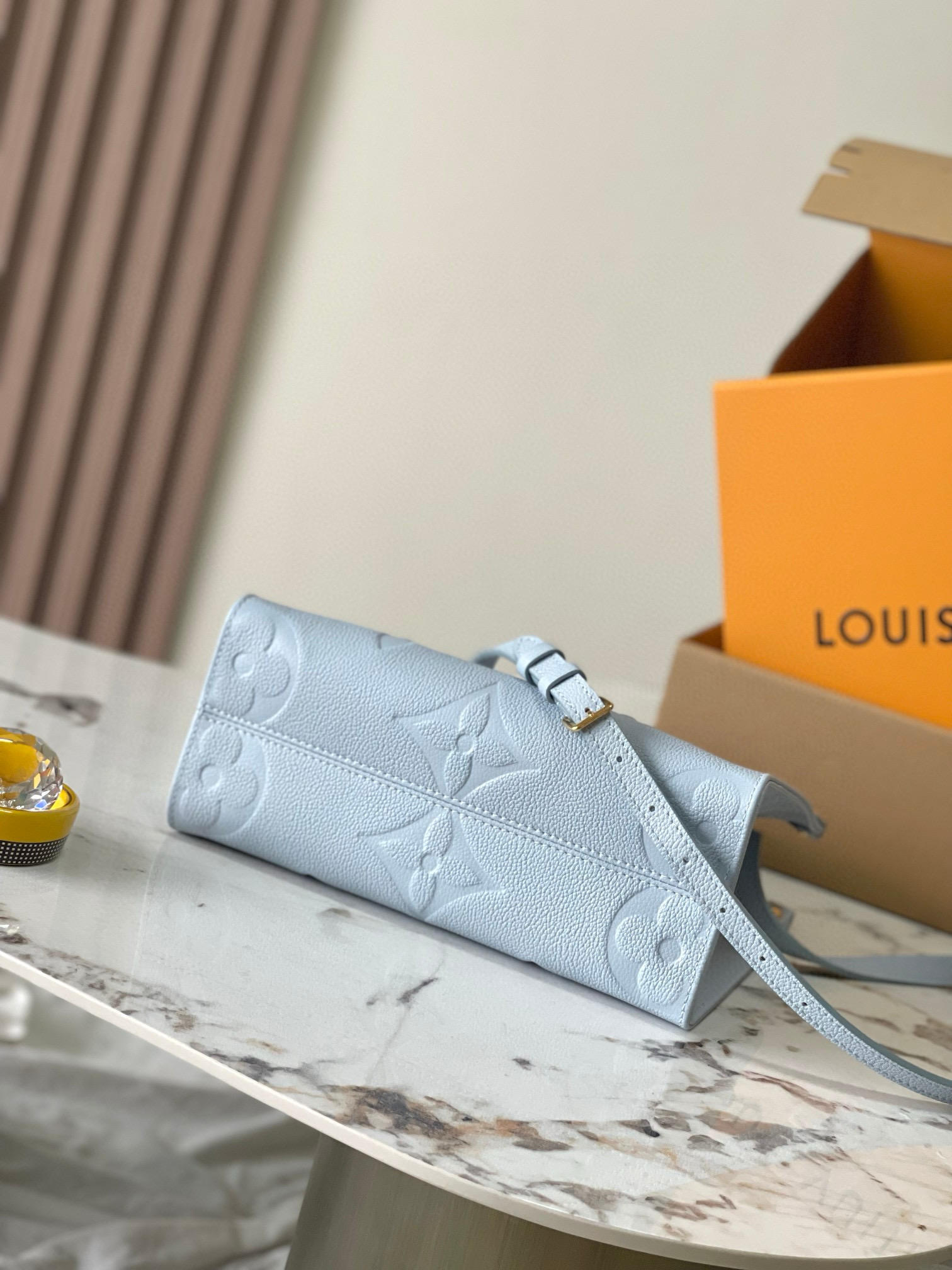 Louis Vuitton OnTheGo PM Bag Blue with Gold Hardware