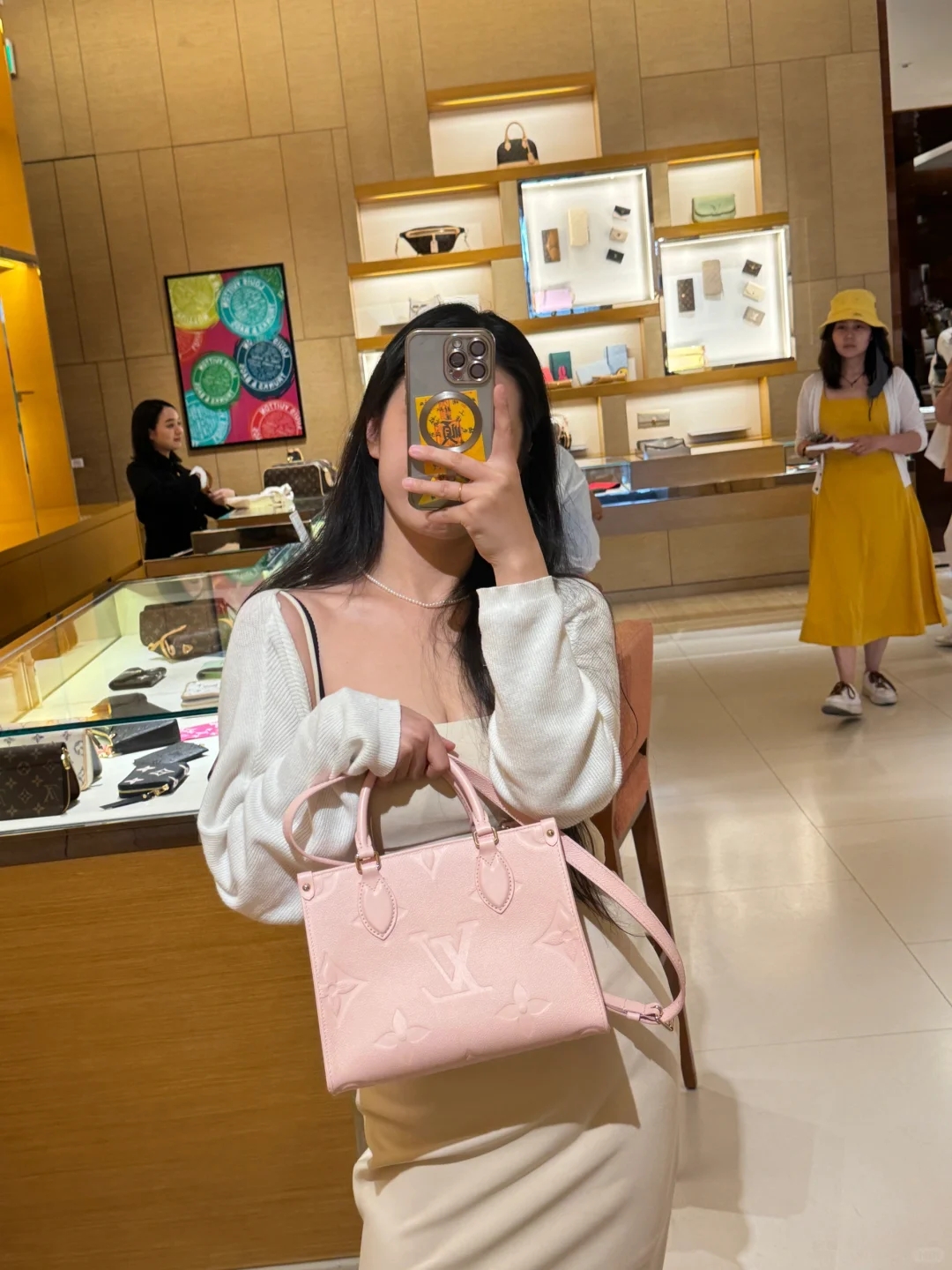 Louis Vuitton OnTheGo PM Bag Pink with Gold Hardware