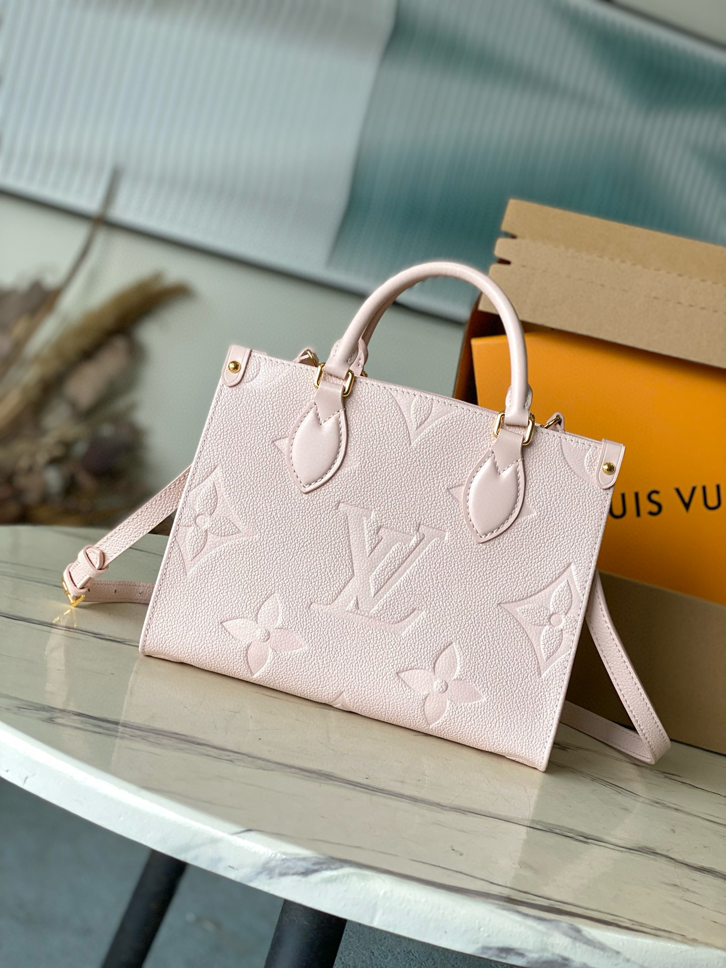 Louis Vuitton OnTheGo PM Bag Pink with Gold Hardware