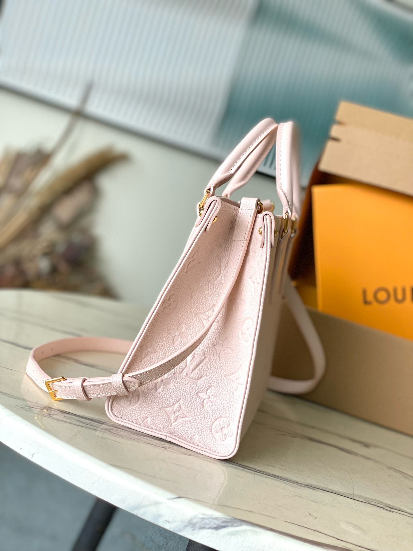 Louis Vuitton OnTheGo PM Bag Pink with Gold Hardware