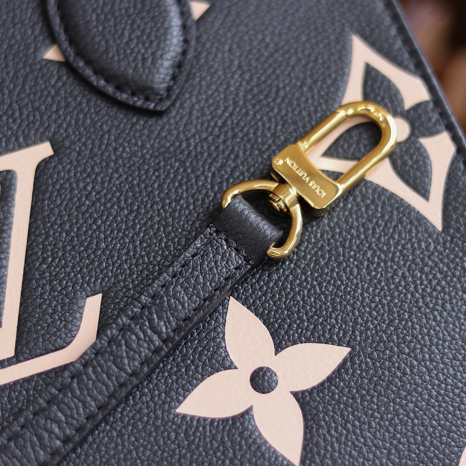 Louis Vuitton OnTheGo PM Bag Black/Beige with Gold Hardware