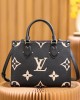 Louis Vuitton OnTheGo PM Bag Black/Beige with Gold Hardware