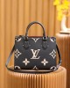 Louis Vuitton OnTheGo PM Bag Black/Beige with Gold Hardware