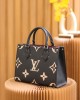 Louis Vuitton OnTheGo PM Bag Black/Beige with Gold Hardware