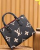 Louis Vuitton OnTheGo PM Bag Black/Beige with Gold Hardware