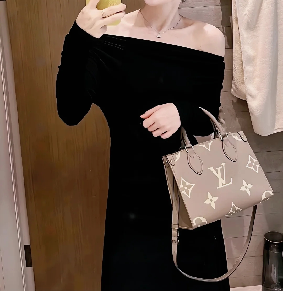 Louis Vuitton OnTheGo PM Bag Dove/Cream with Gold Hardware