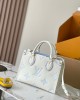 Louis Vuitton OnTheGo PM Bag Latte/Blue with Gold Hardware