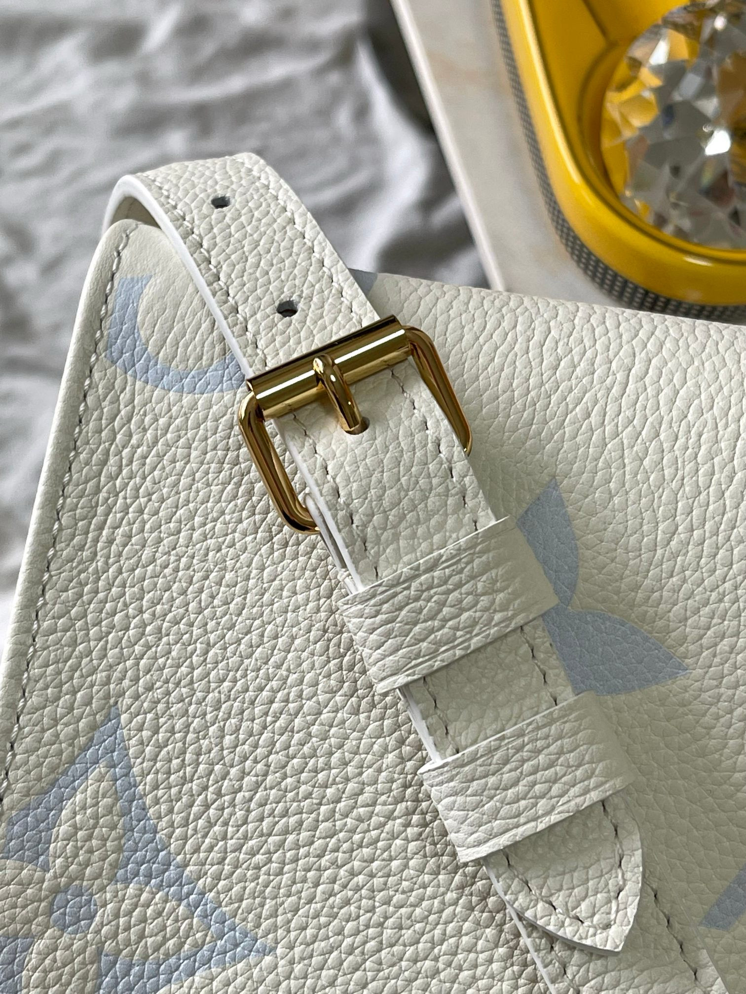 Louis Vuitton OnTheGo PM Bag Latte/Blue with Gold Hardware