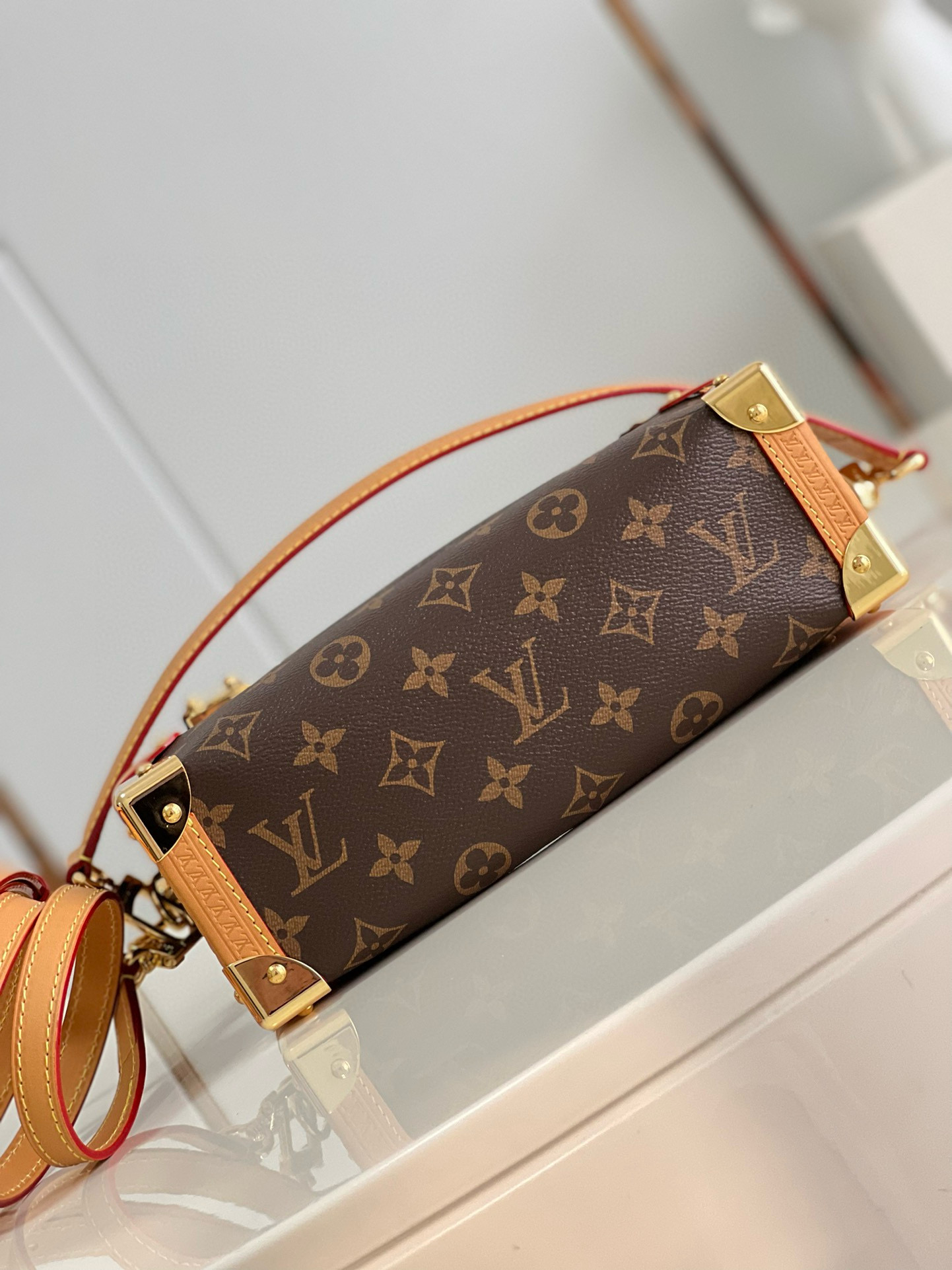 Louis Vuitton Side Trunk MM Bag Monogram with Gold Hardware