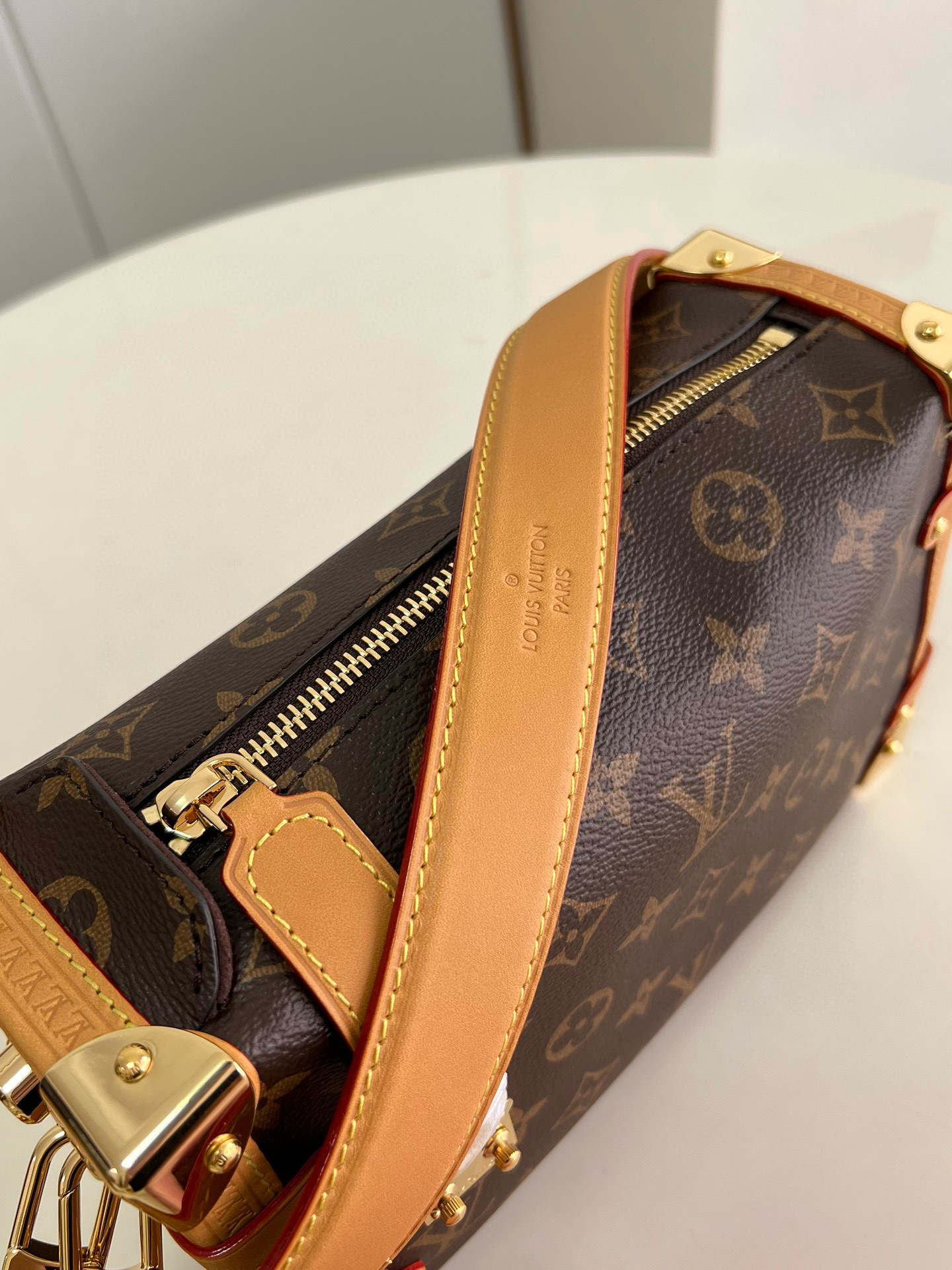 Louis Vuitton Side Trunk MM Bag Monogram with Gold Hardware