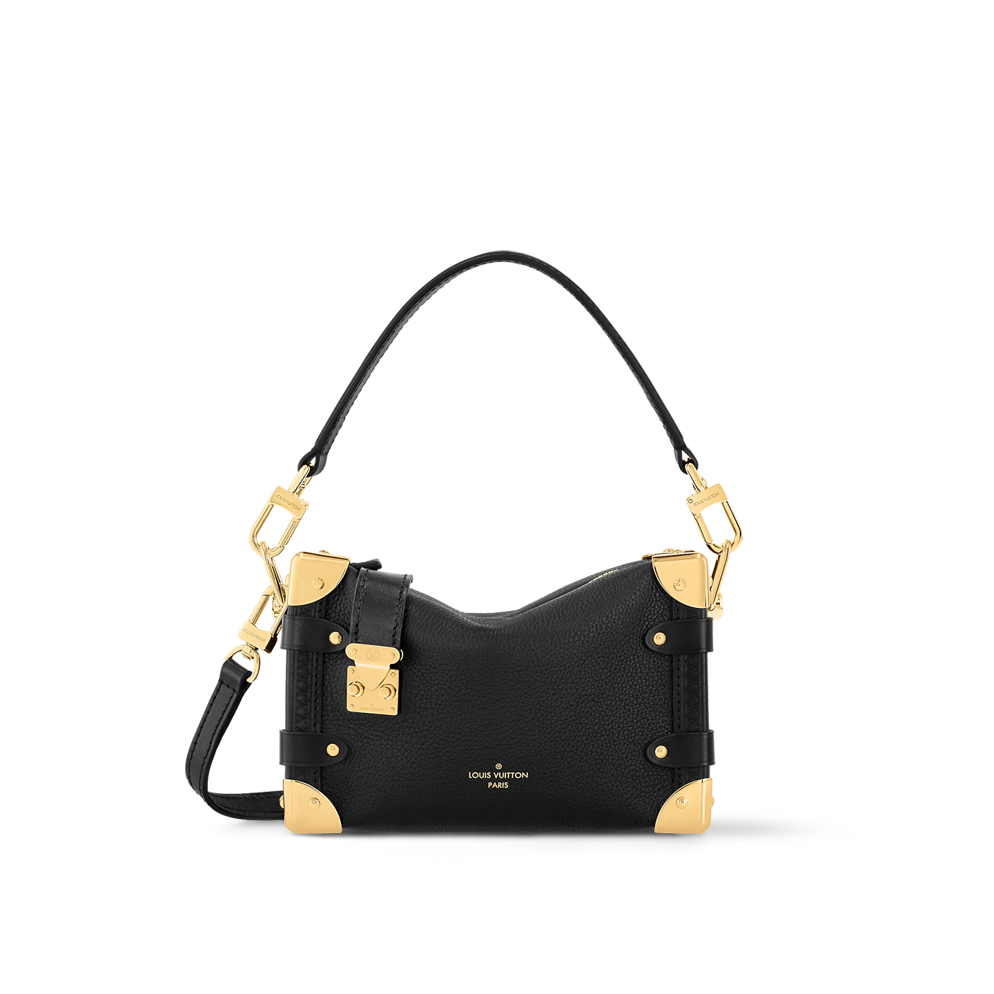 Louis Vuitton Side Trunk PM Bag Black with Gold Hardware