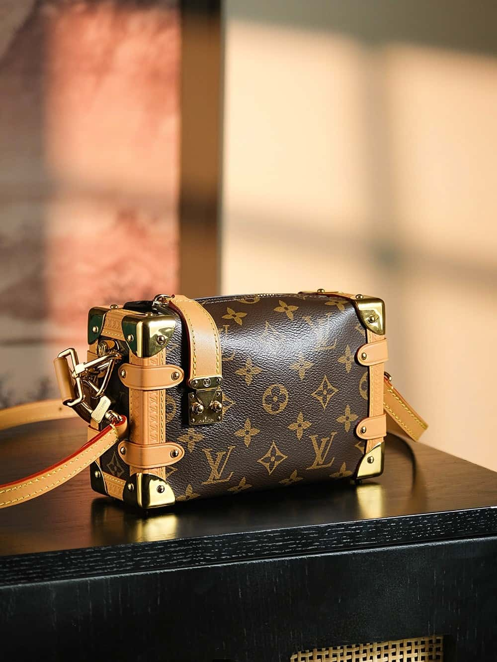 Louis Vuitton Side Trunk PM Bag Monogram with Gold Hardware