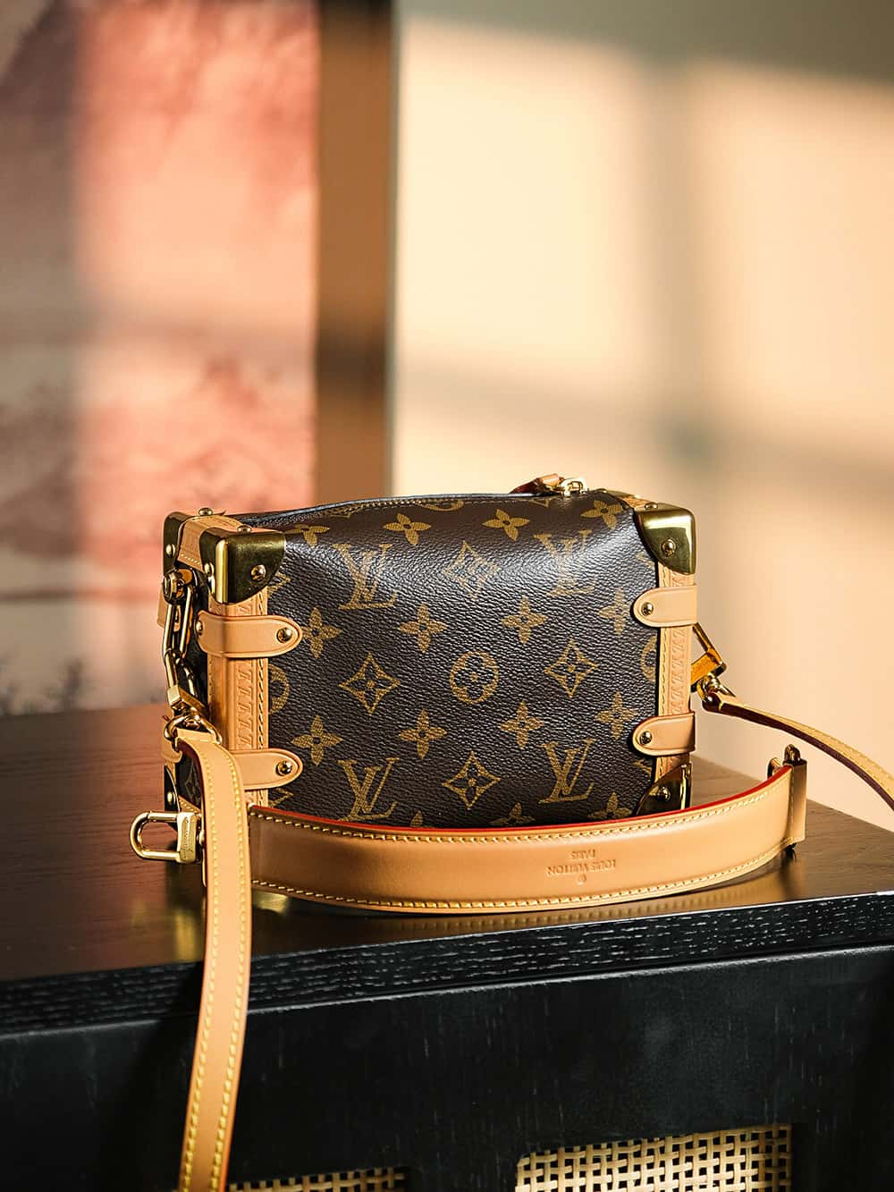 Louis Vuitton Side Trunk PM Bag Monogram with Gold Hardware