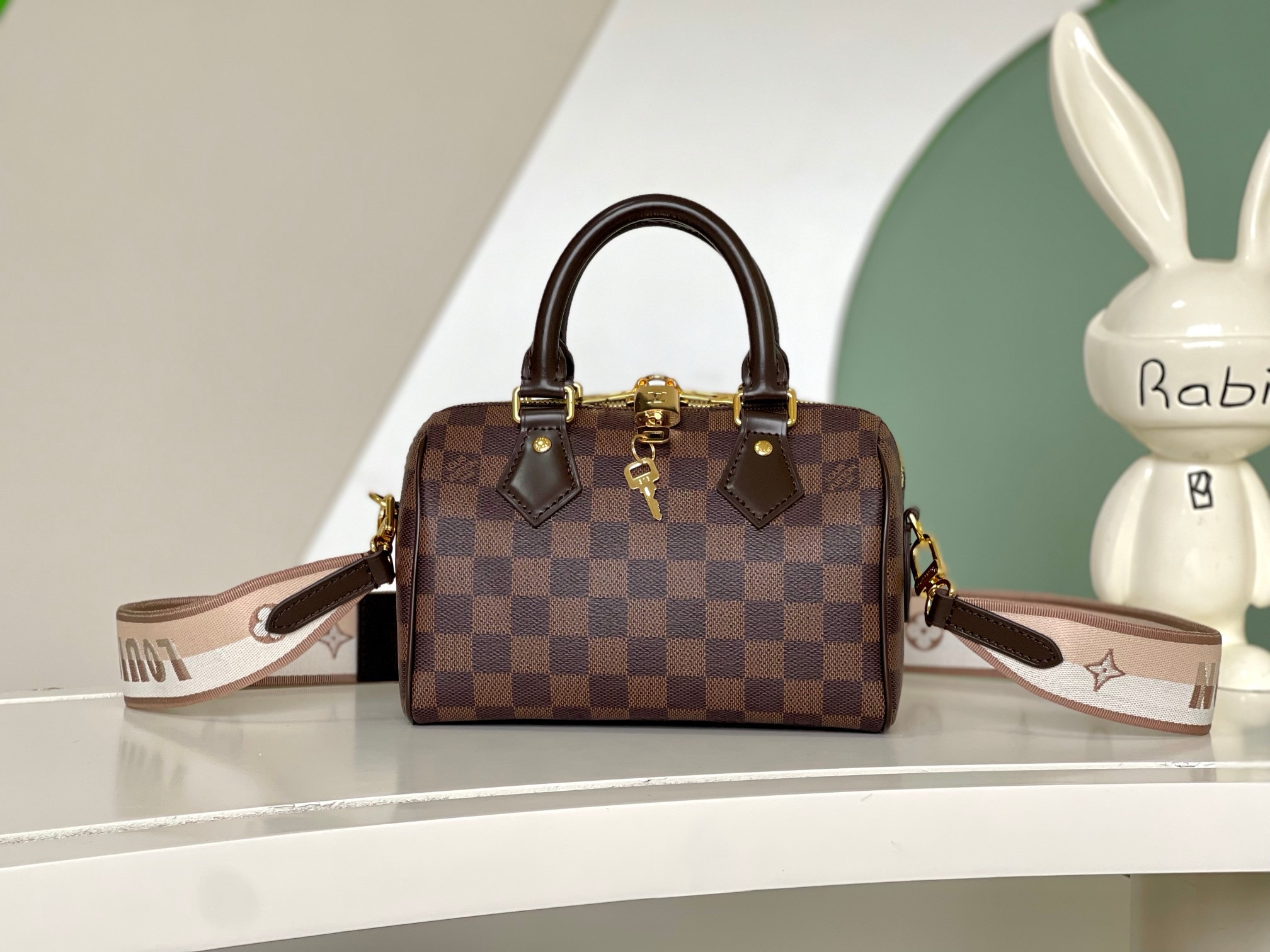 Louis Vuitton Speedy Bandoulière 20 Bag Damier Ebene with Gold Hardware