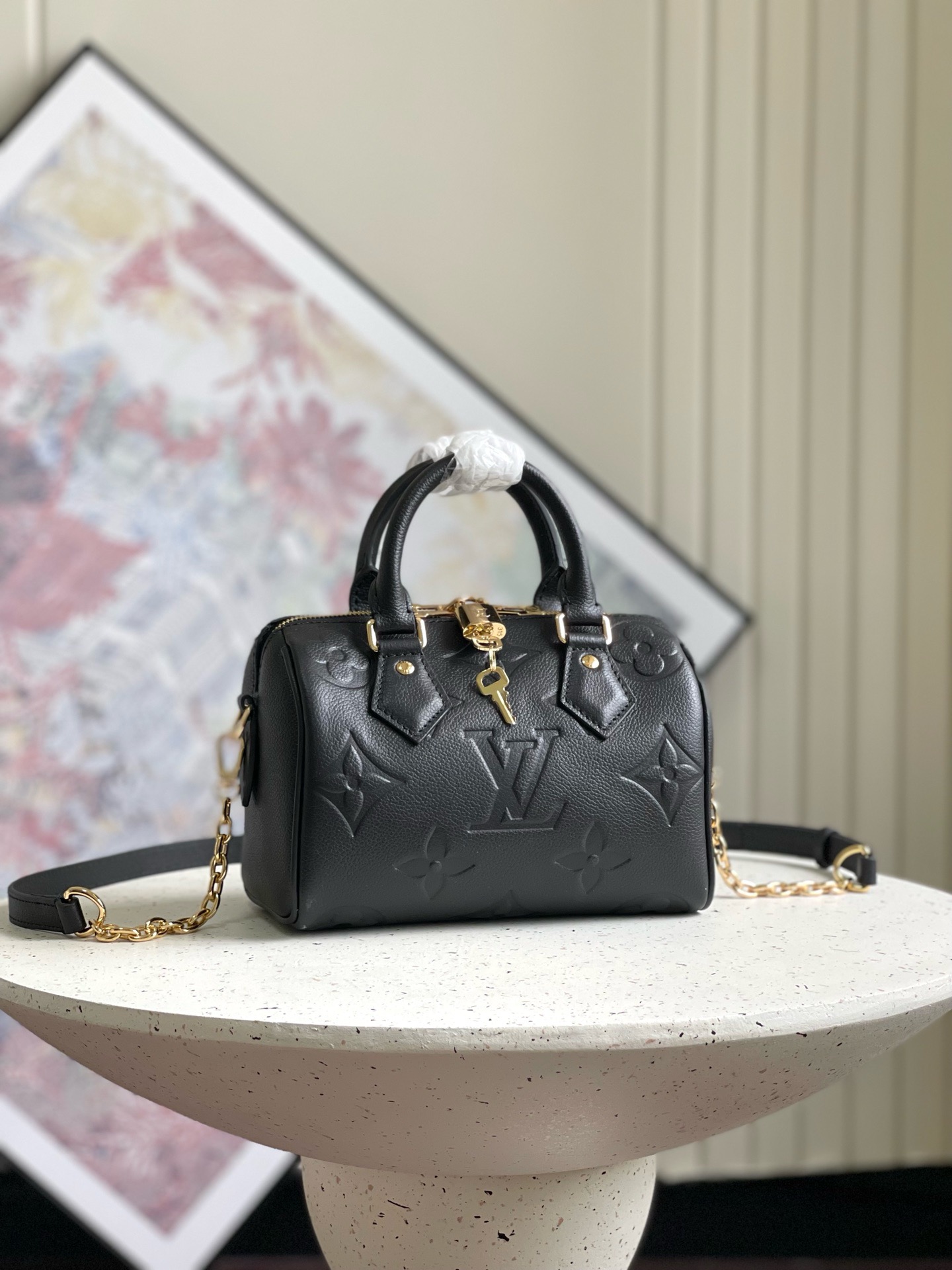 Louis Vuitton Speedy Bandoulière 20 Bag Black with Gold Hardware