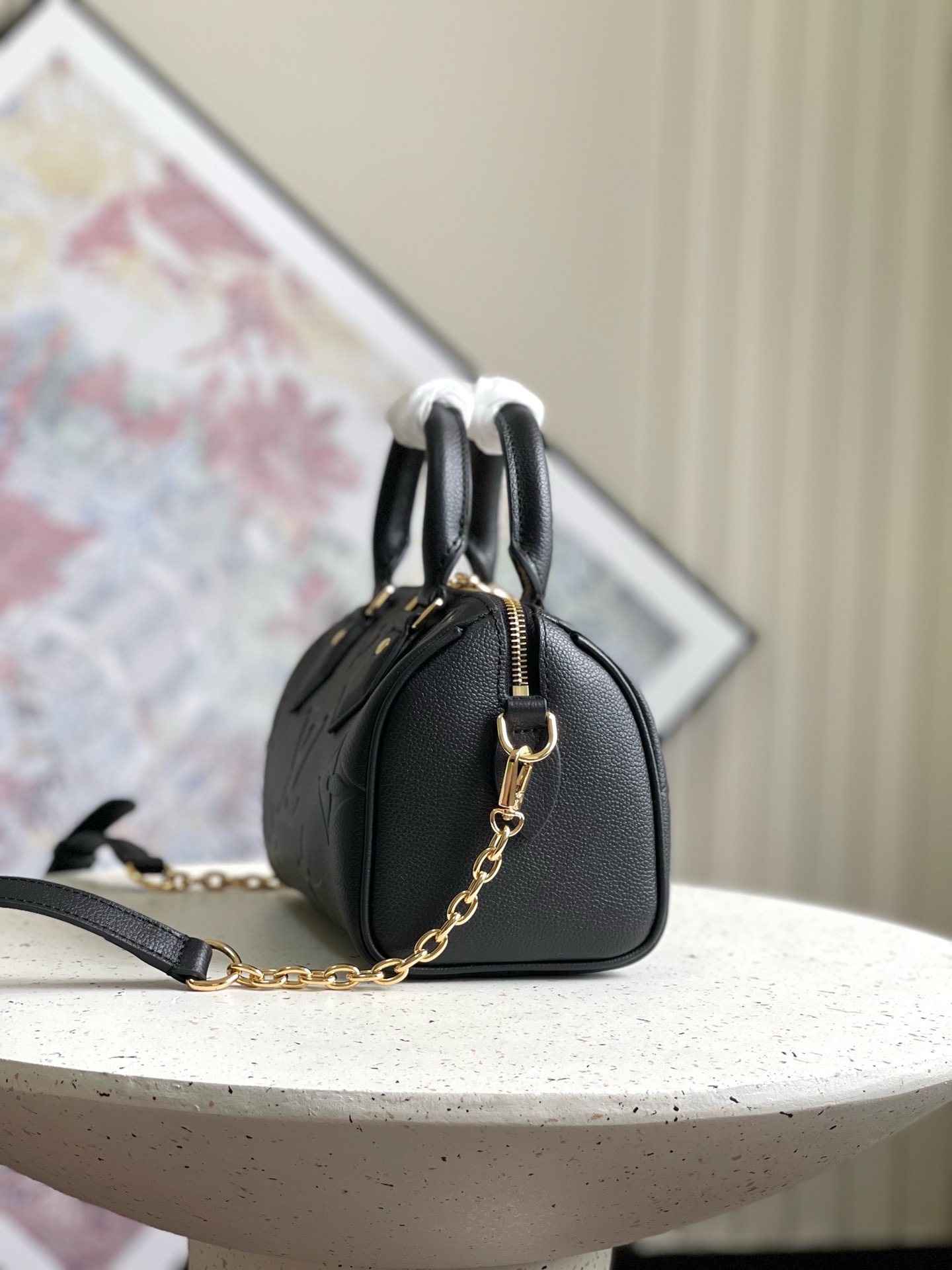 Louis Vuitton Speedy Bandoulière 20 Bag Black with Gold Hardware