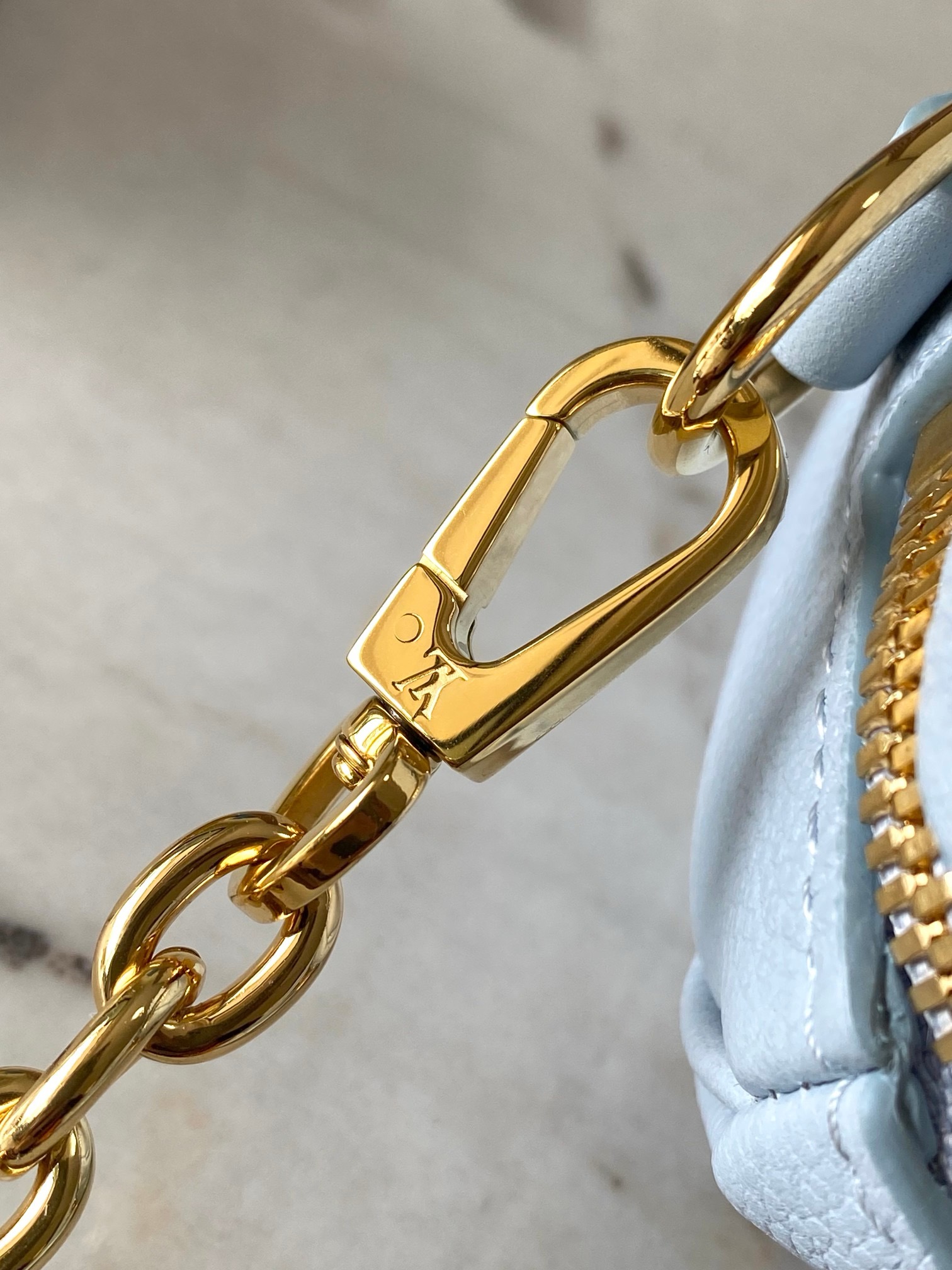 Louis Vuitton Speedy Bandoulière 20 Bag Light Blue with Gold Hardware