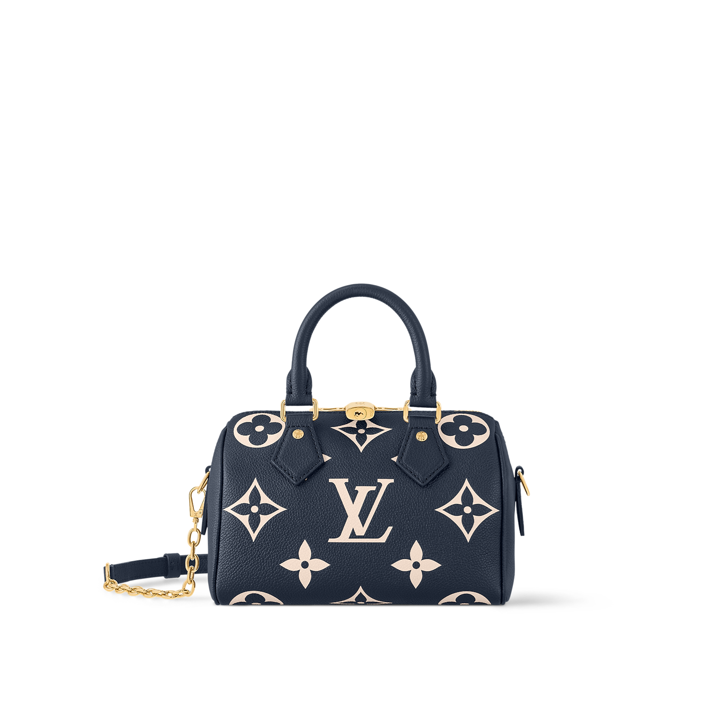 Louis Vuitton Speedy Bandoulière 20 Bag Navy/Cream with Gold Hardware