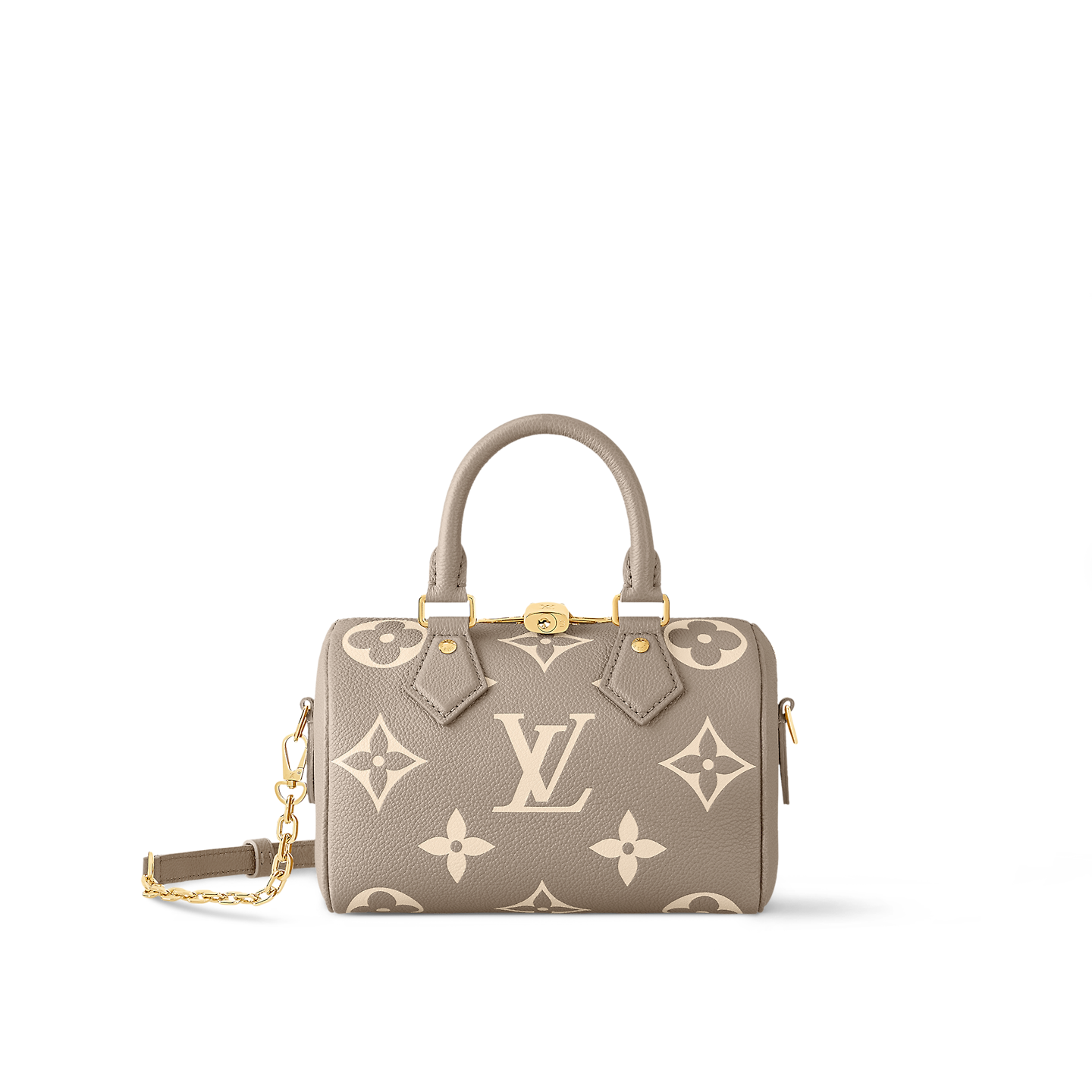 Louis Vuitton Speedy Bandoulière 20 Bag Tourterelle Gray/Cream with Gold Hardware