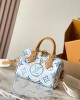 Louis Vuitton Speedy Bandoulière 20 Bag Monogram Blue with Gold Hardware