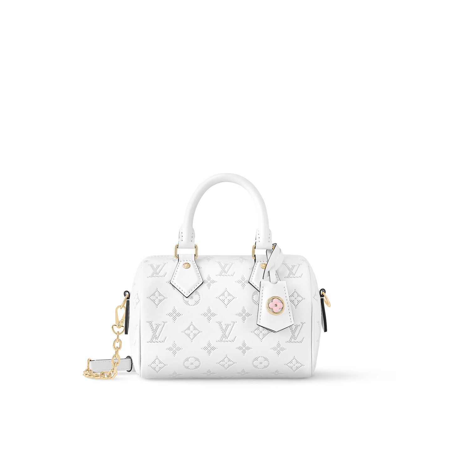 Louis Vuitton Speedy Bandoulière 20 Bag White with Gold Hardware