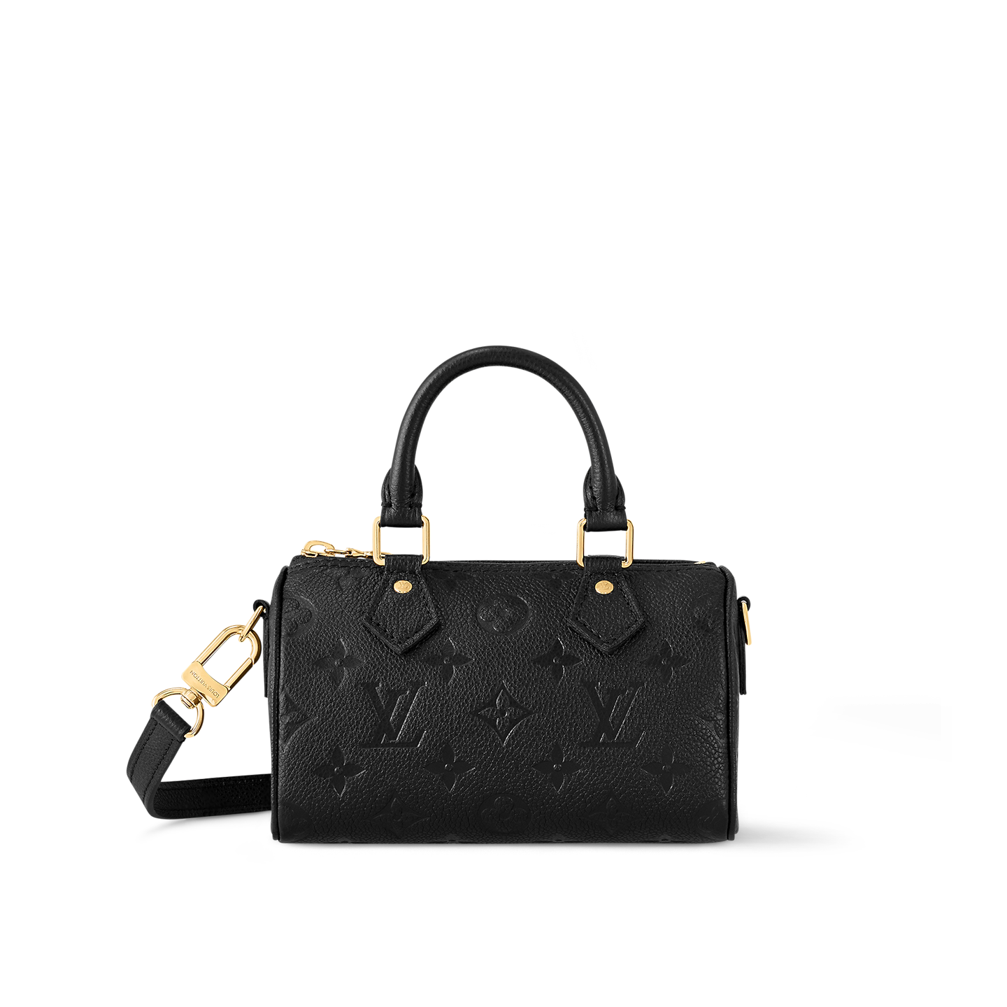 Louis Vuitton Speedy Nano Bag Black with Gold Hardware