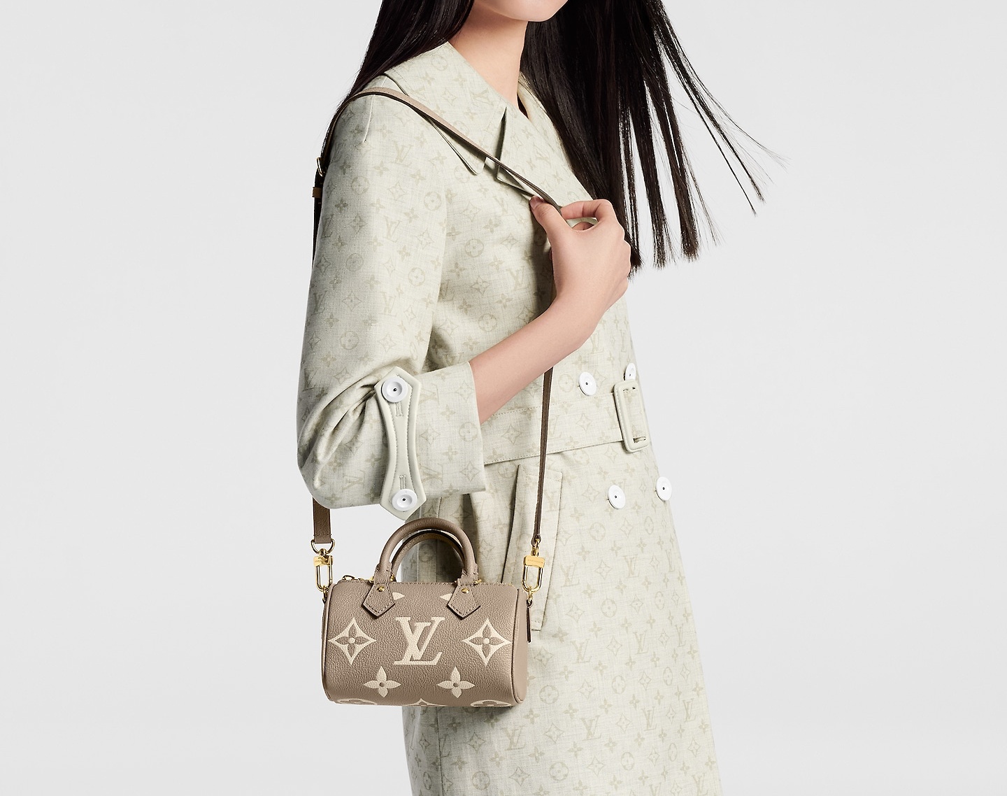 Louis Vuitton Speedy Nano Bag Dove/Cream with Gold Hardware