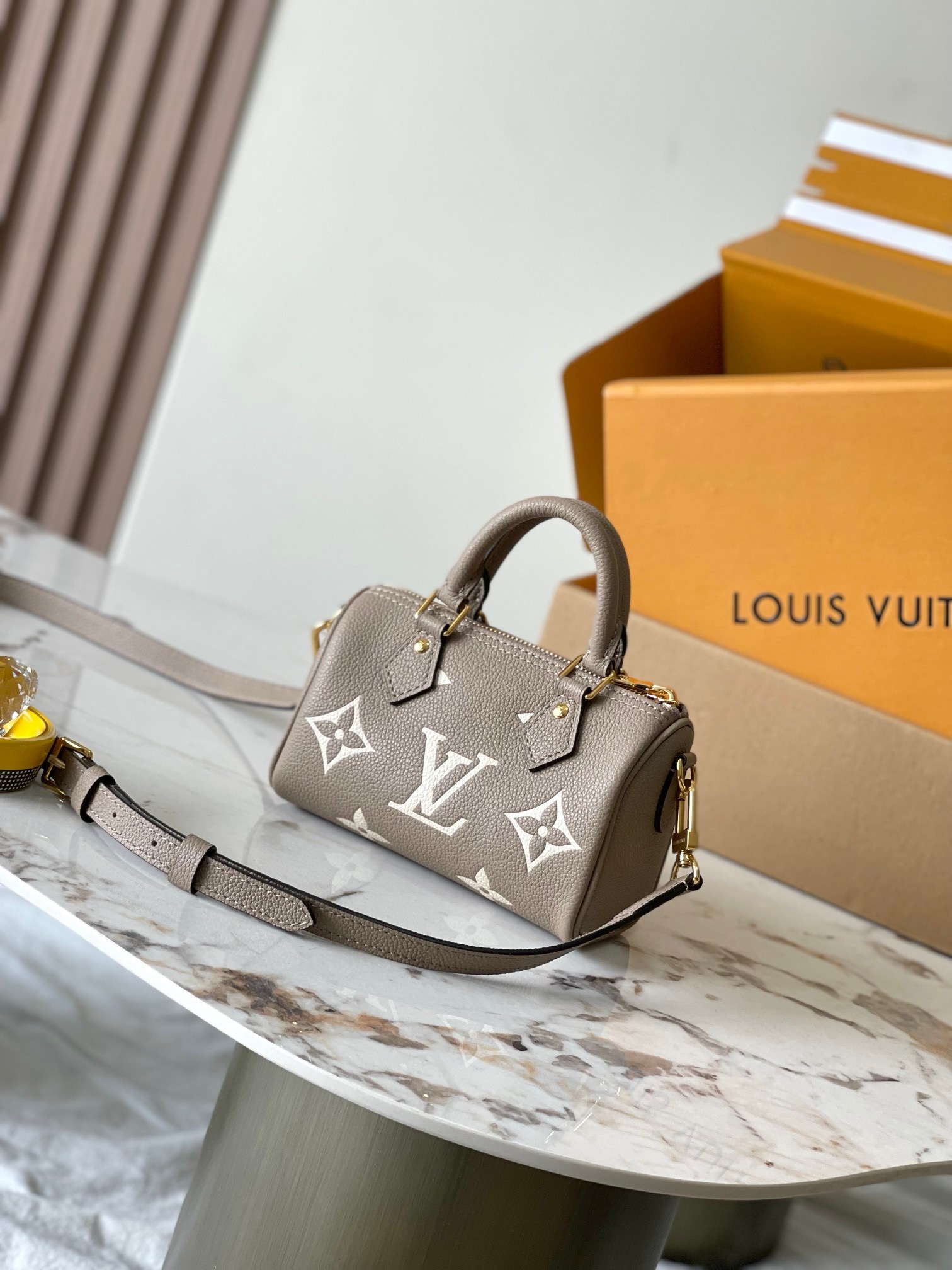 Louis Vuitton Speedy Nano Bag Dove/Cream with Gold Hardware