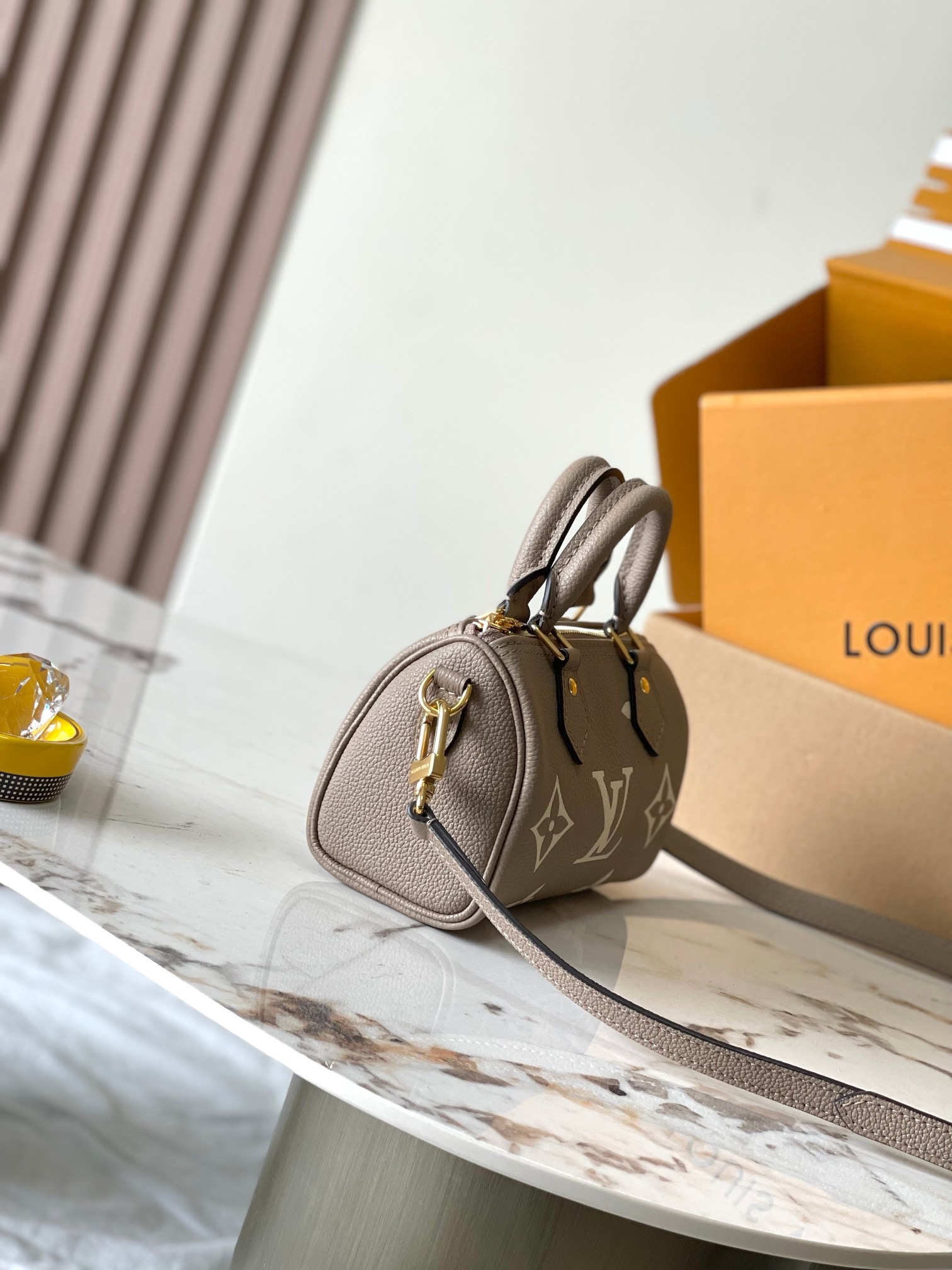 Louis Vuitton Speedy Nano Bag Dove/Cream with Gold Hardware