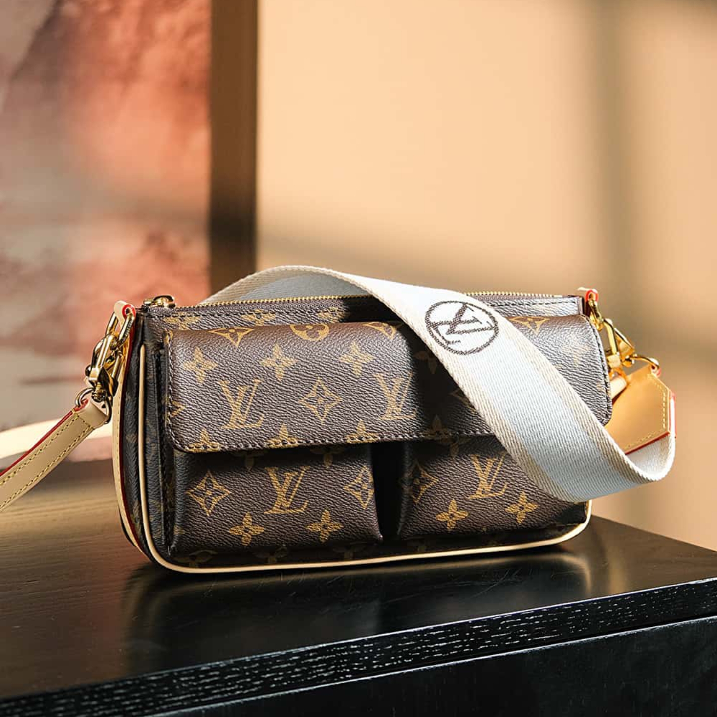 Louis Vuitton Vivacite Bag with Gold Hardware